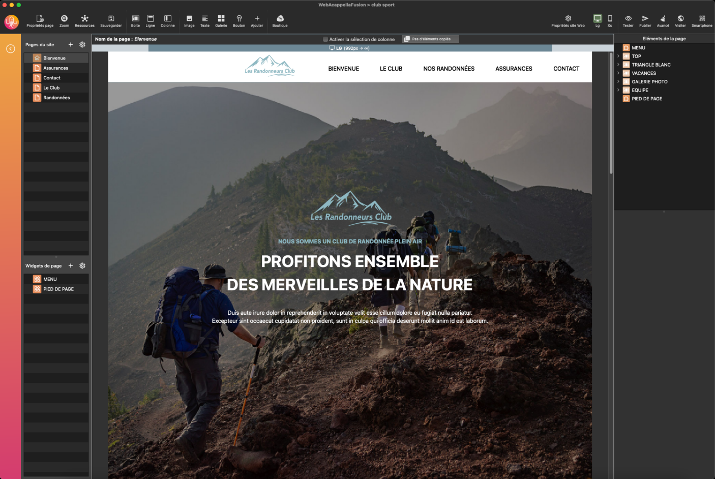Application Webacappella Fusion