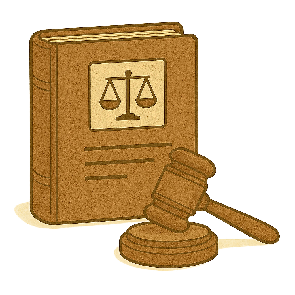 Document juridique et marteau de juge
